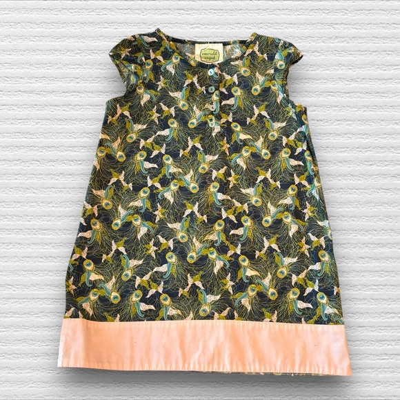 Emerald August Sleeveless Dress Peacock Feathers - Picture 1 of 5